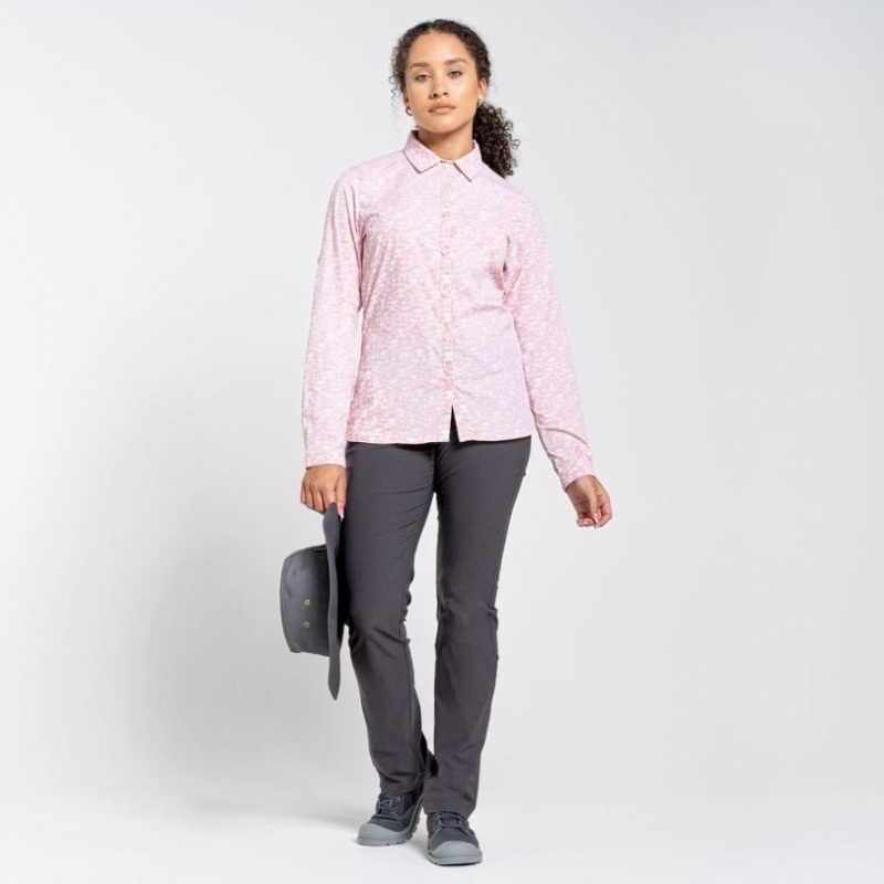 Craghoppers NosiLife Callo Long Sleeve Skjorte Dame Rosa | 0562JNTED