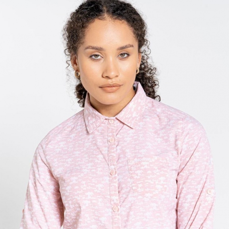 Craghoppers NosiLife Callo Long Sleeve Skjorte Dame Rosa | 0562JNTED