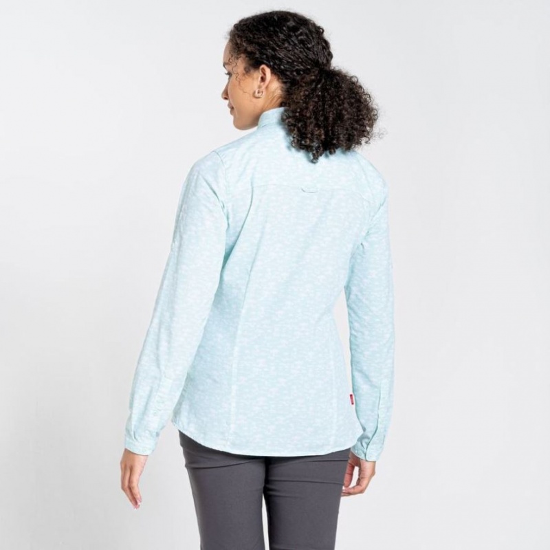 Craghoppers NosiLife Callo Long Sleeve Skjorte Dame Grønn | 0368PAEVQ