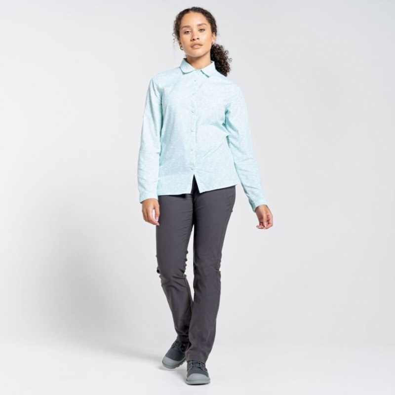 Craghoppers NosiLife Callo Long Sleeve Skjorte Dame Grønn | 0368PAEVQ