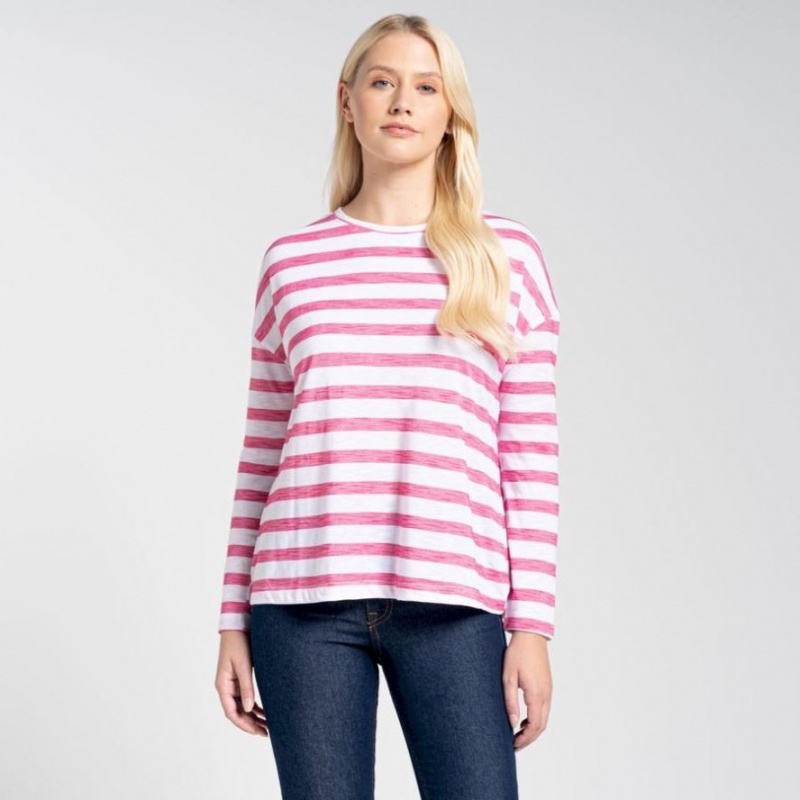 Craghoppers NosiLife Cora Long Sleeve T-skjorte Dame Rosa | 8152LWZSO