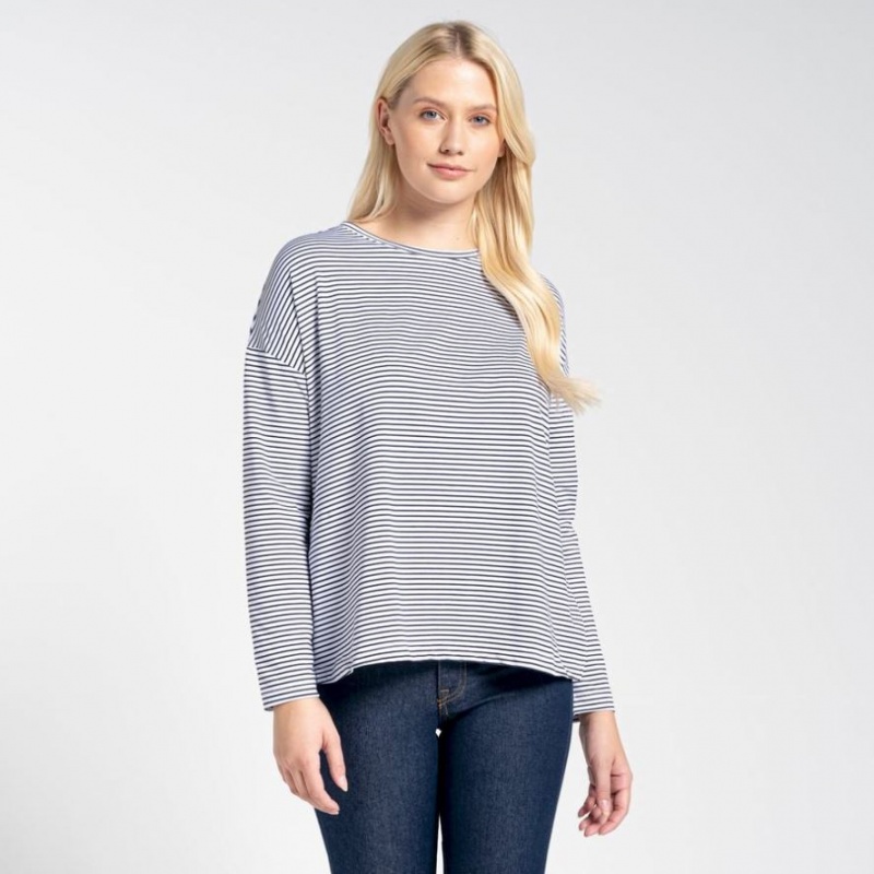 Craghoppers NosiLife Cora Long Sleeve T-skjorte Dame Blå | 5914RXNYO