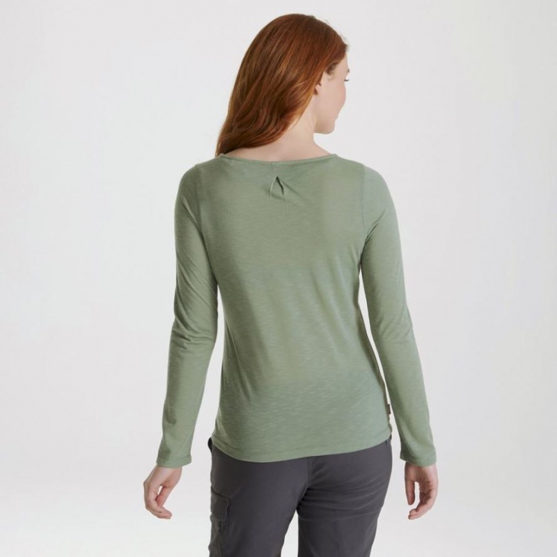 Craghoppers NosiLife Erin Long Sleeve T-skjorte Dame Olivengrønne | 0742BRWVH