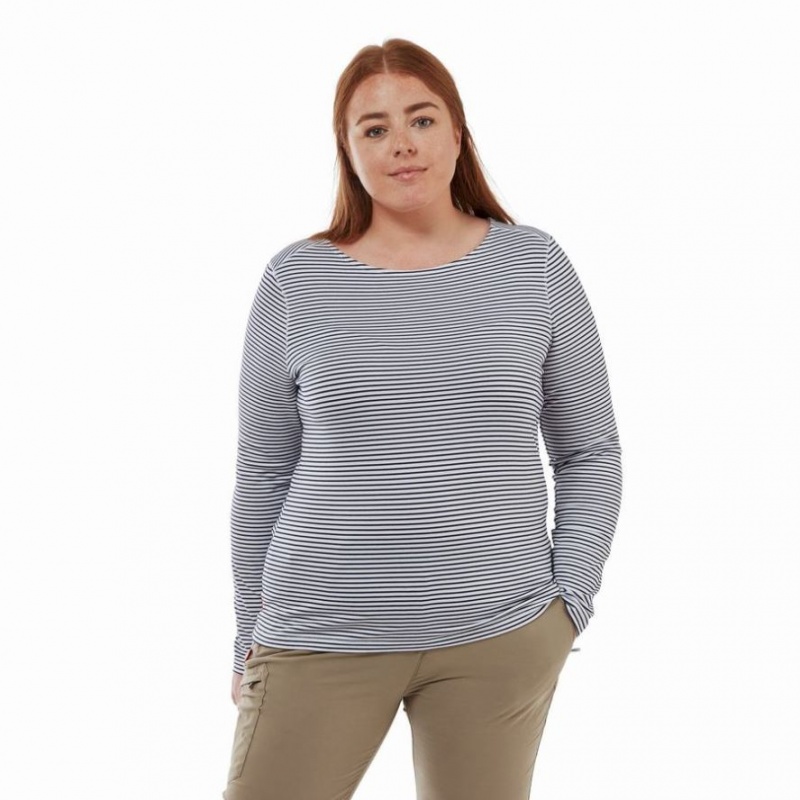 Craghoppers NosiLife Erin Long Sleeve T-skjorte Dame Marineblå | 8713YMSKX