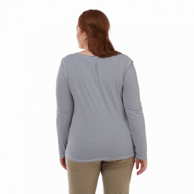 Craghoppers NosiLife Erin Long Sleeve T-skjorte Dame Marineblå | 8713YMSKX