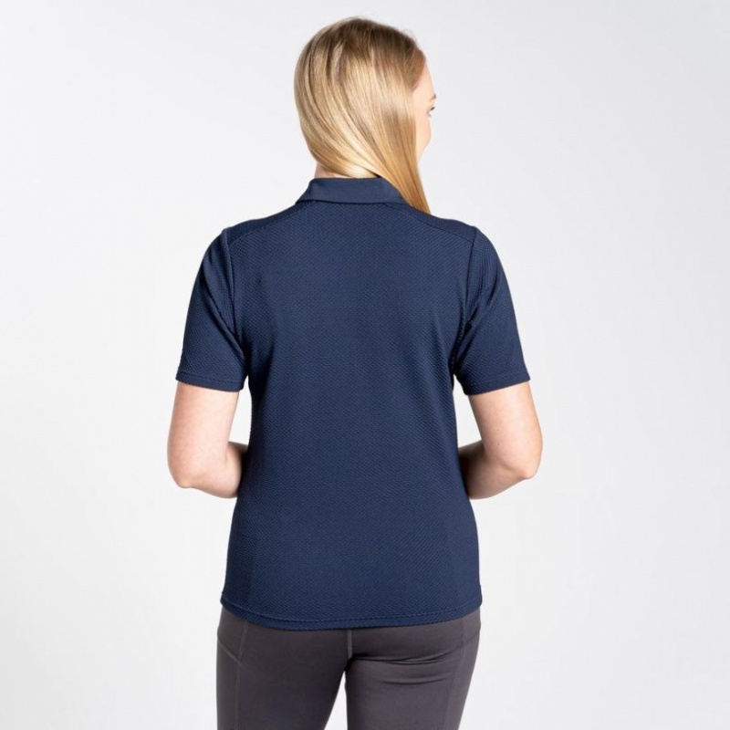 Craghoppers NosiLife Kort Sleeve Polo T-skjorte Dame Marineblå | 0968JNFKH