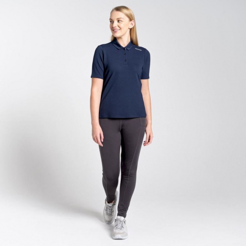 Craghoppers NosiLife Kort Sleeve Polo T-skjorte Dame Marineblå | 0968JNFKH