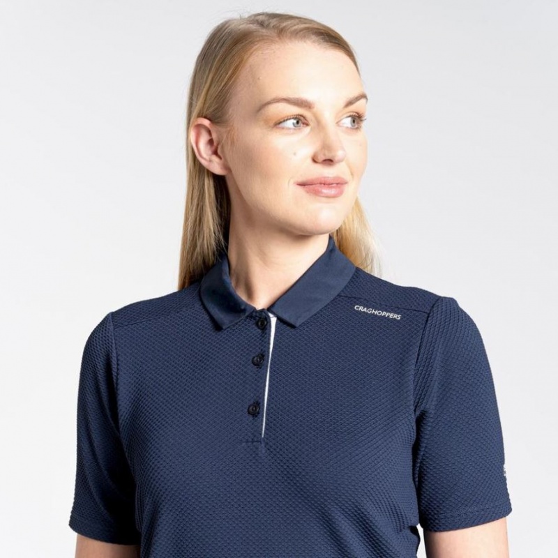 Craghoppers NosiLife Kort Sleeve Polo T-skjorte Dame Marineblå | 0968JNFKH