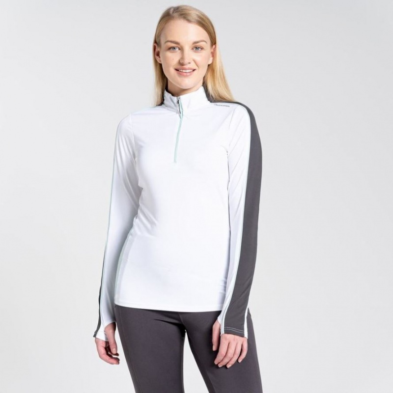 Craghoppers NosiLife Marcella Long Sleeve T-skjorte Dame Hvite | 0498LXCNE