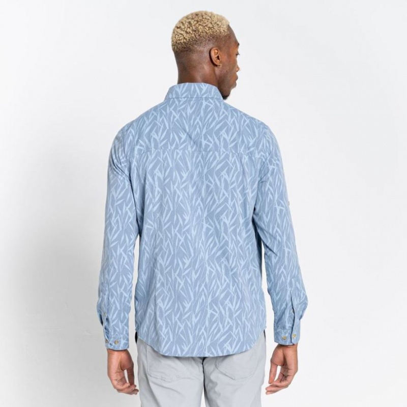 Craghoppers NosiLife Pinyon Long Sleeve Skjorte Herre Blå | 7364KYHRJ