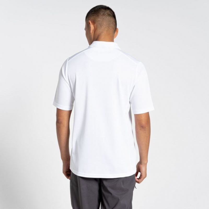 Craghoppers NosiLife Pro Active Kort Sleeve Polo T-skjorte Herre Hvite | 4158BELPD