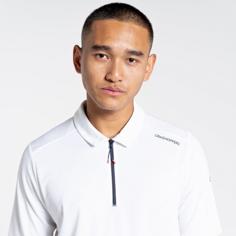 Craghoppers NosiLife Pro Active Kort Sleeve Polo T-skjorte Herre Hvite | 4158BELPD