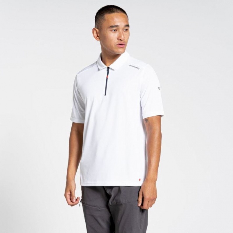 Craghoppers NosiLife Pro Active Kort Sleeve Polo T-skjorte Herre Hvite | 4158BELPD