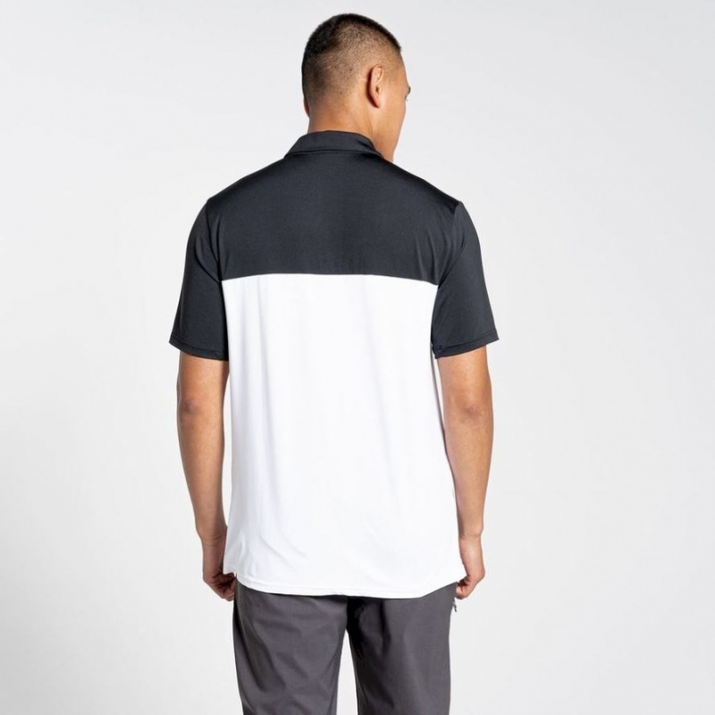 Craghoppers NosiLife Pro Kort Sleeve Polo T-skjorte Herre Svarte Hvite | 2378ILPYN