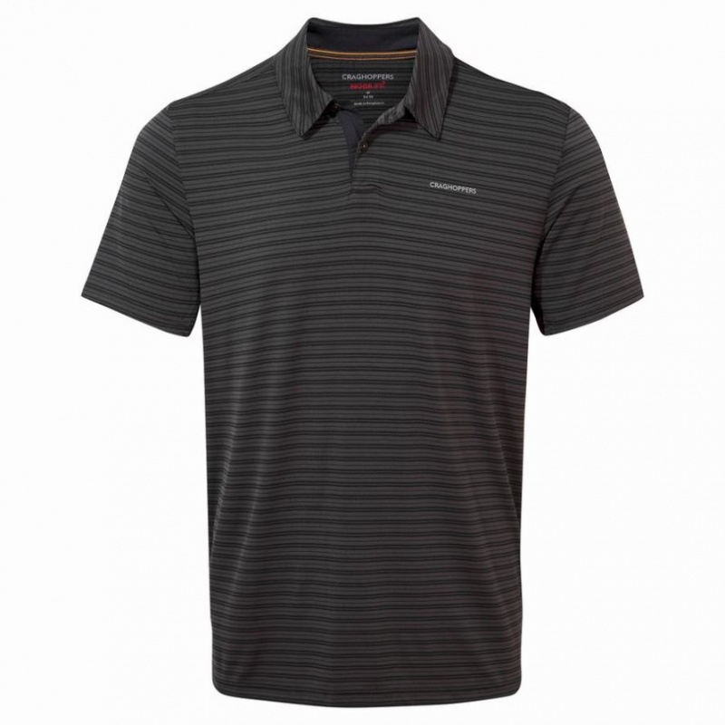 Craghoppers NosiLife Pro Kort Sleeve Polo T-skjorte Herre Svarte | 7634BUCKD