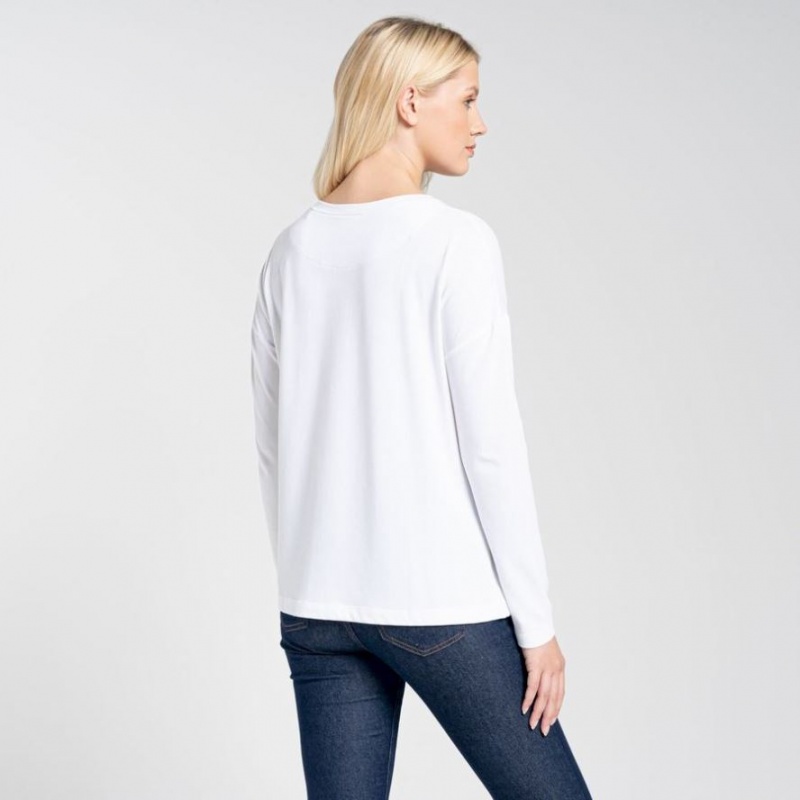 Craghoppers NosiLife Sami Long Sleeve T-skjorte Dame Hvite | 8309NWZFR