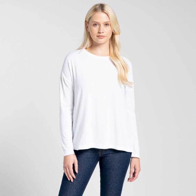 Craghoppers NosiLife Sami Long Sleeve T-skjorte Dame Hvite | 8309NWZFR