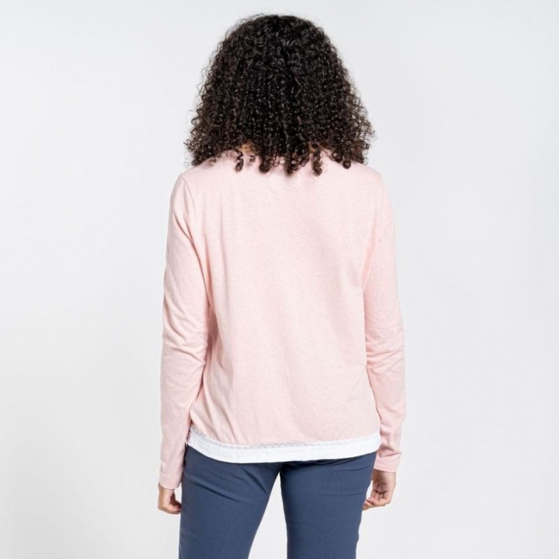 Craghoppers Nosibotanical Magnolia Long Sleeve T-skjorte Dame Rosa | 7189UOKME