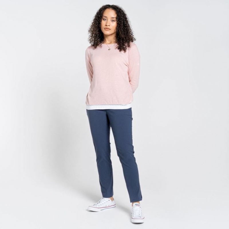 Craghoppers Nosibotanical Magnolia Long Sleeve T-skjorte Dame Rosa | 7189UOKME