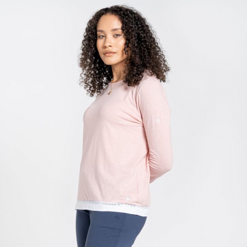 Craghoppers Nosibotanical Magnolia Long Sleeve T-skjorte Dame Rosa | 7189UOKME