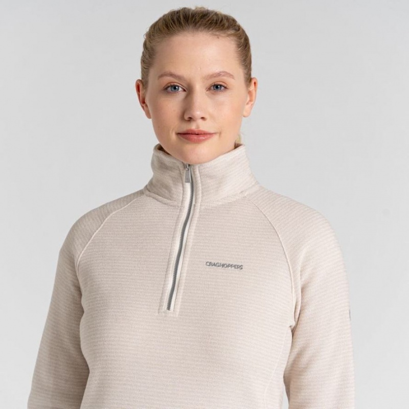 Craghoppers Pharah Half Zip Fleecegensere Dame Hvite | 7690NCJMQ