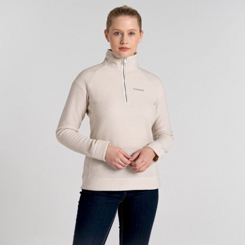 Craghoppers Pharah Half Zip Fleecegensere Dame Hvite | 7690NCJMQ