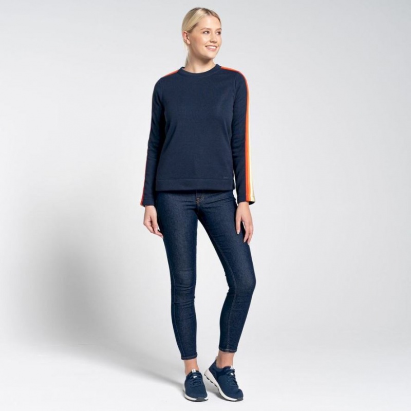 Craghoppers Pinalla Crew Neck Fleecegensere Dame Marineblå | 8749PESMA