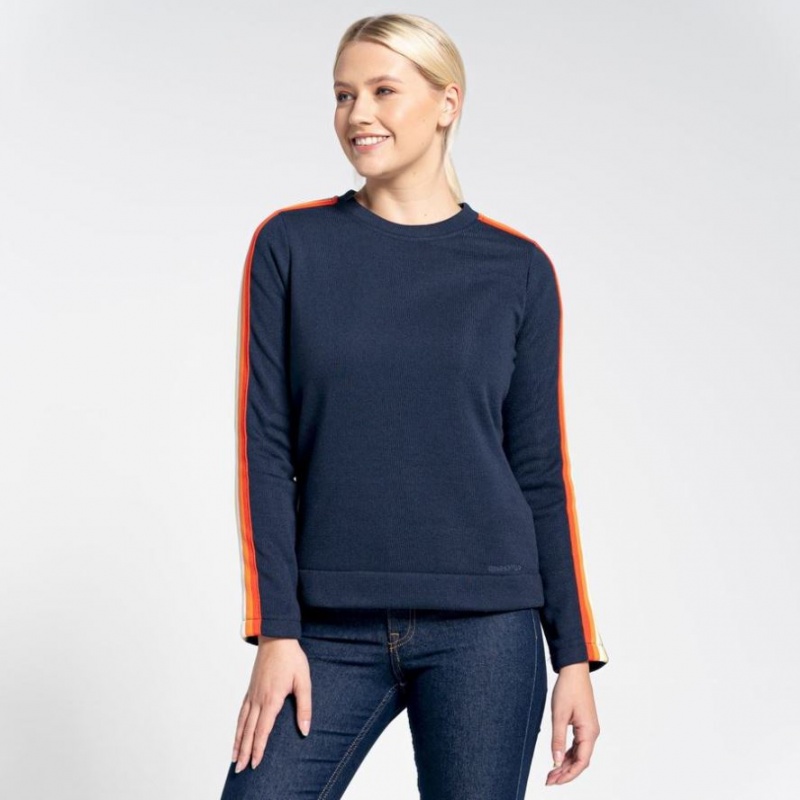 Craghoppers Pinalla Crew Neck Fleecegensere Dame Marineblå | 8749PESMA