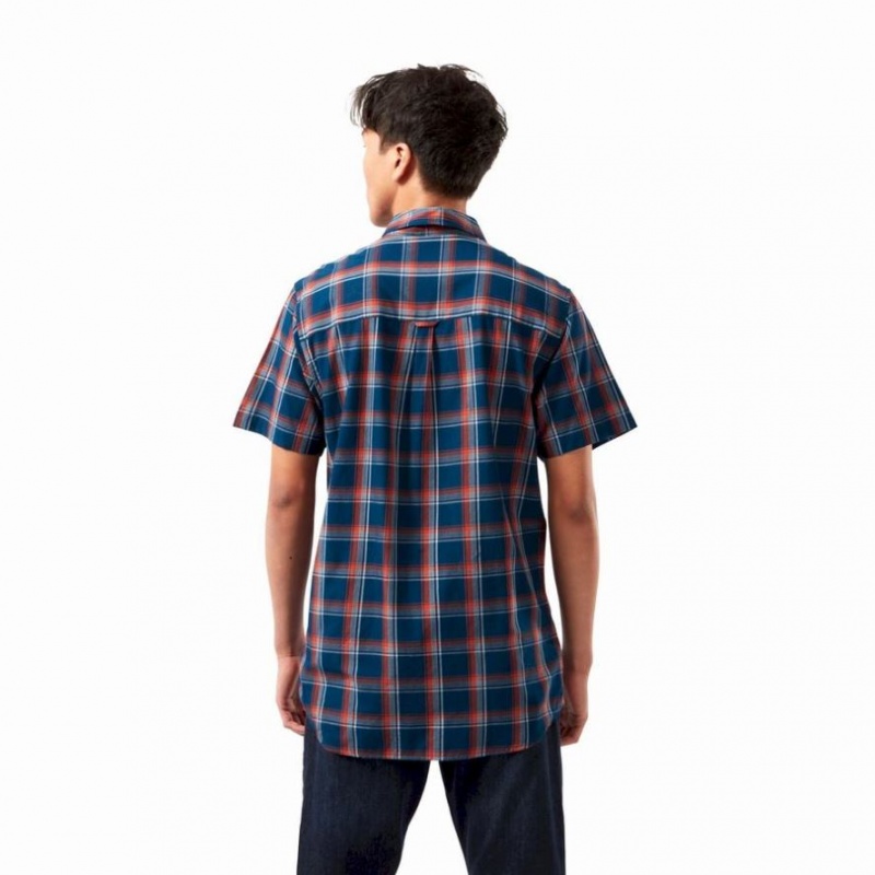 Craghoppers Rafie Kort Sleeve Check Skjorte Herre Marineblå | 2871BDRJG