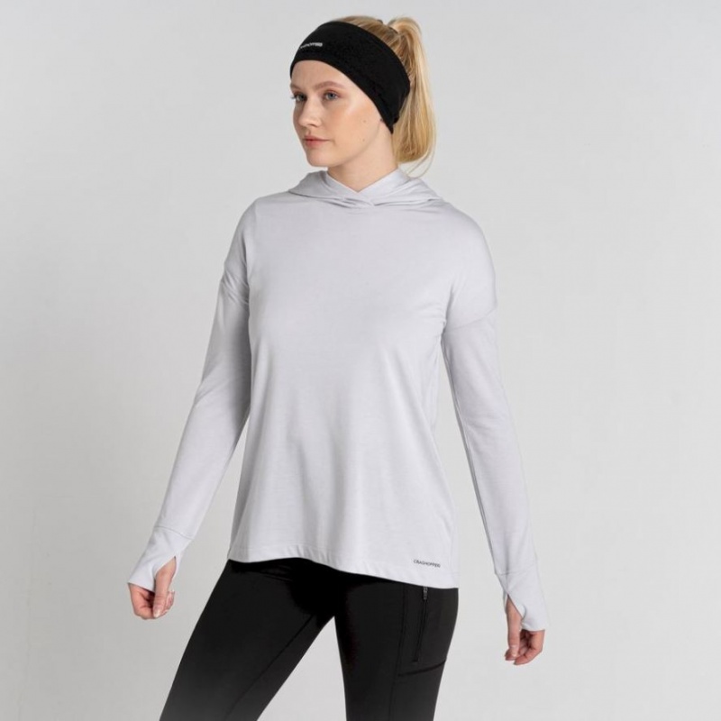 Craghoppers Serrow Hette Long Sleeve T-skjorte Dame Hvite | 7892BZPYK