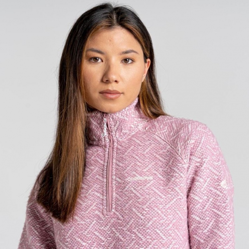 Craghoppers Talladale Half Zip Fleecegensere Dame Rosa | 0926TUACN