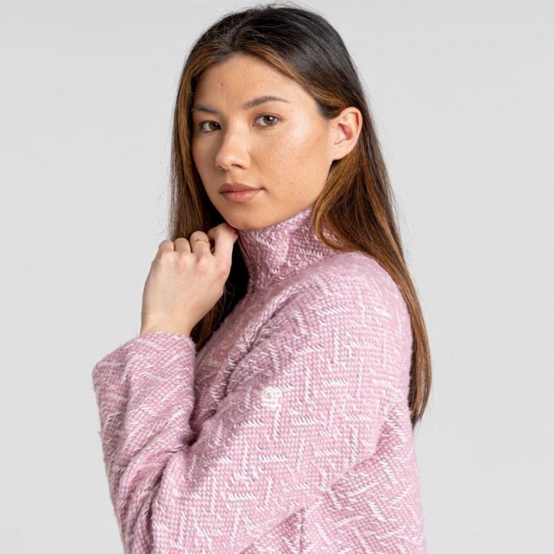 Craghoppers Talladale Half Zip Fleecegensere Dame Rosa | 0926TUACN