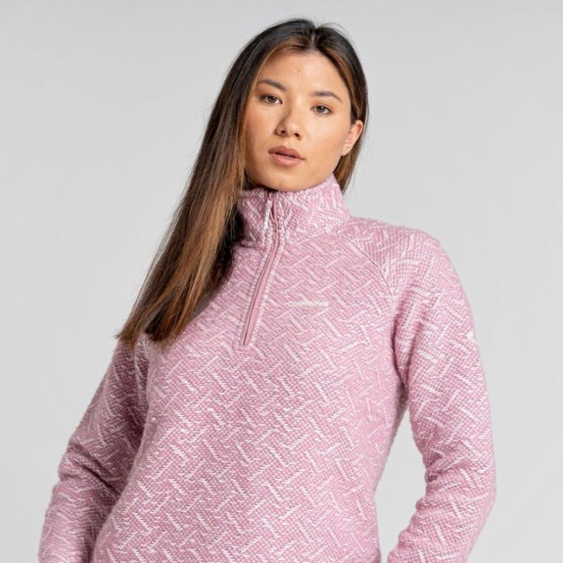 Craghoppers Talladale Half Zip Fleecegensere Dame Rosa | 0926TUACN