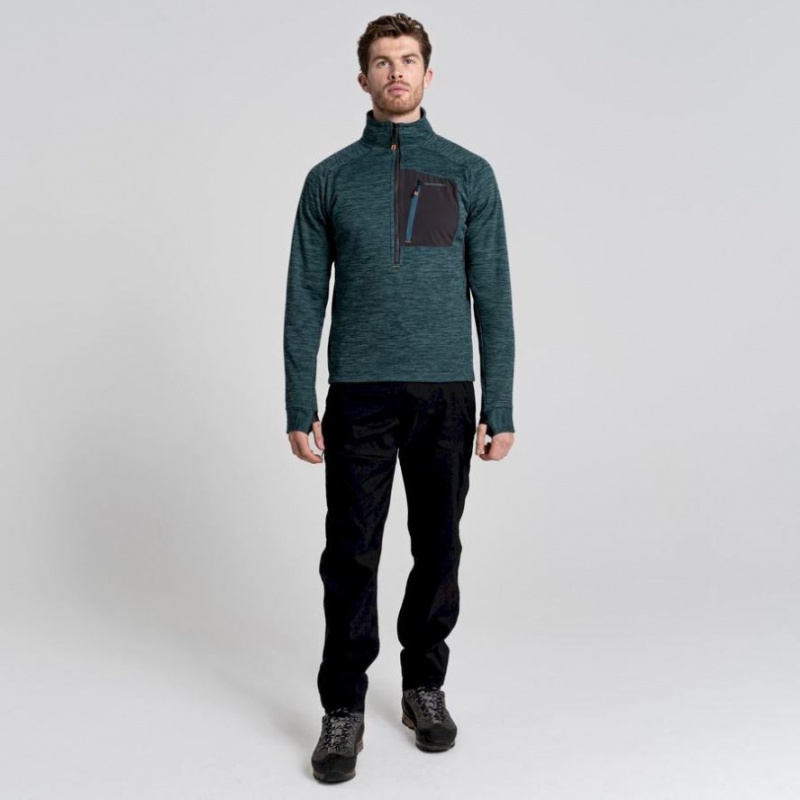 Craghoppers Tarbert Half Zip Fleecegensere Herre Grønn | 2705DUHNF