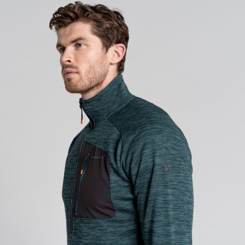 Craghoppers Tarbert Half Zip Fleecegensere Herre Grønn | 2705DUHNF