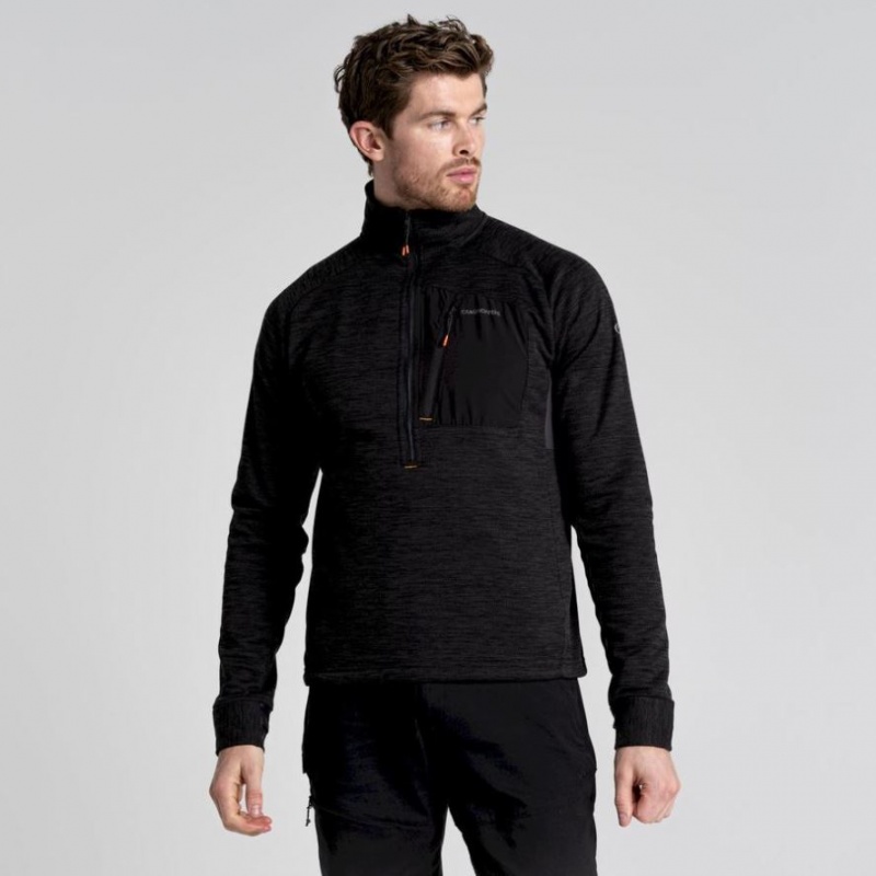 Craghoppers Tarbert Half Zip Fleecegensere Herre Svarte | 4685TZEGW