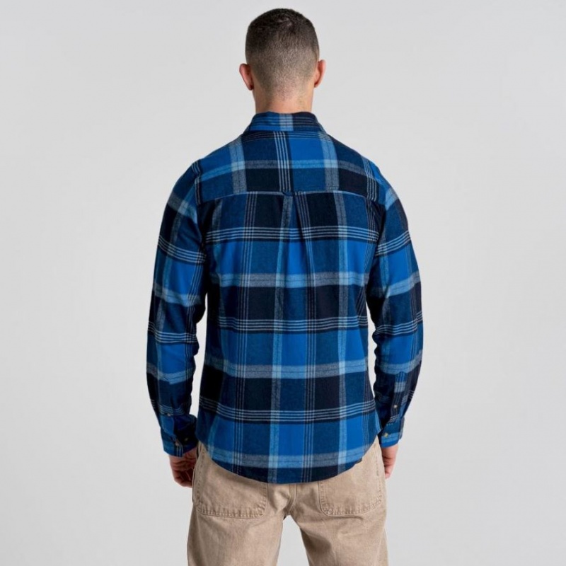 Craghoppers Thornhill Long Sleeve Skjorte Herre Marineblå | 9781HLJXM