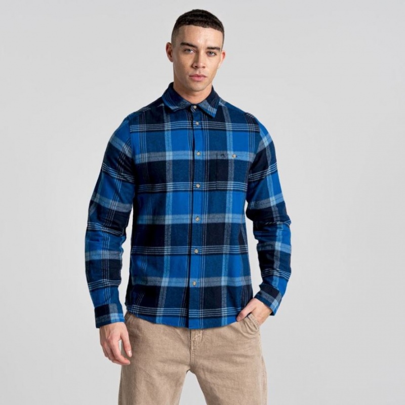 Craghoppers Thornhill Long Sleeve Skjorte Herre Marineblå | 9781HLJXM