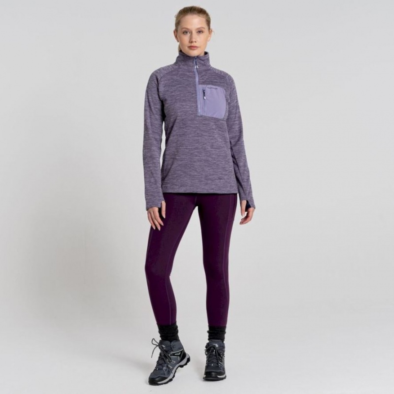 Craghoppers Trina Half Zip Fleecegensere Dame Lilla | 8319RZNSM