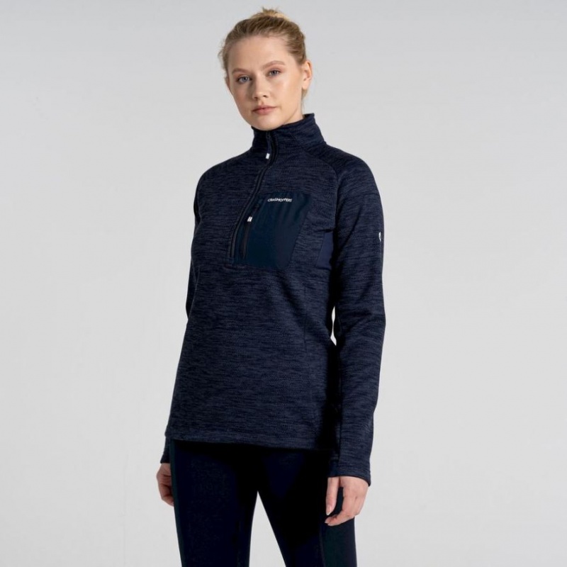 Craghoppers Trina Half Zip Fleecegensere Dame Marineblå | 1380CKNHX