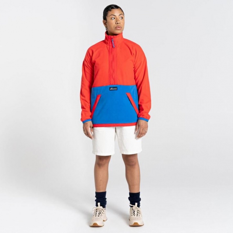 Craghoppers Welwood Half Zip Fleecegensere Dame Oransje Blå | 3175OYJXF